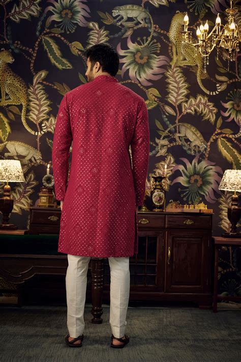 Classic red chikankari kurta