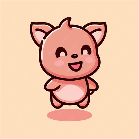 Cute Pig illustratie Varken kawaii chibi vector tekening stijl Varken ...