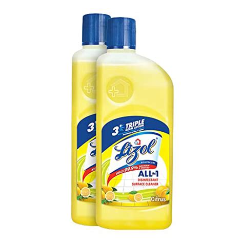 Lizol 625 ml (Pack of 2) - Citrus, Disinfectant Surface & Floor Cleaner ...