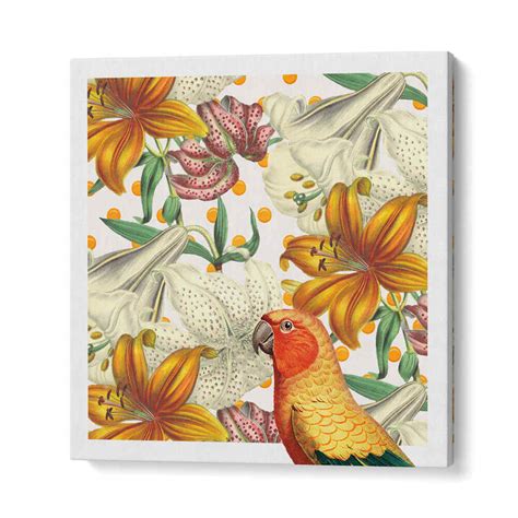 Parrot In Bloom Animal Paintings Wall Art – Asianmonk