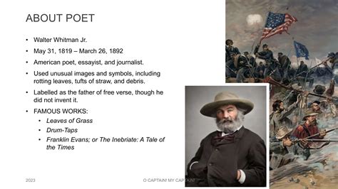 o captain my captain poem by Walt Whitman | PPTX