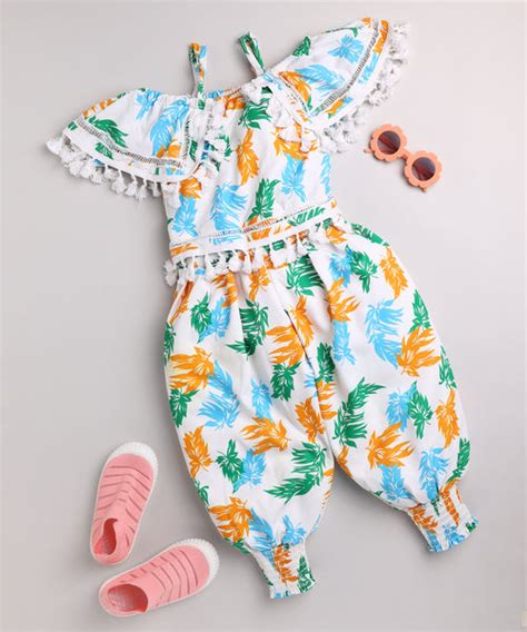 Toonyport Leaf Printed Jumpsuit For Girls – Toonyport India