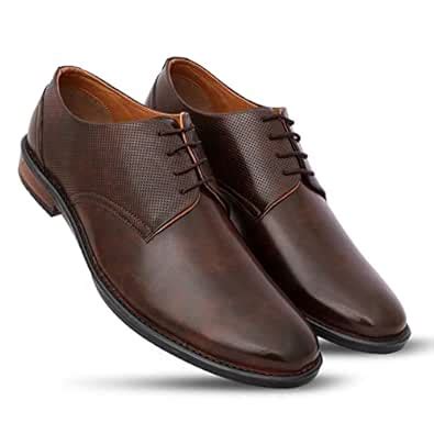 Buy ESCAPER Mens Formal Shoes Derby Brown Color Size 7 at Amazon.in