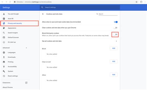 Enable third-party cookies in your browser
