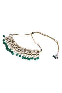 Buy Green Faux Pearl Kundan Choker Set by Anayah Jewellery Online at ...