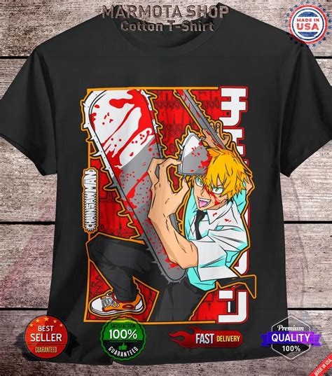 Denji Chainsaw Man Shirt Anime Tee T-Shirt Pochita Horror Manga Otaku ...
