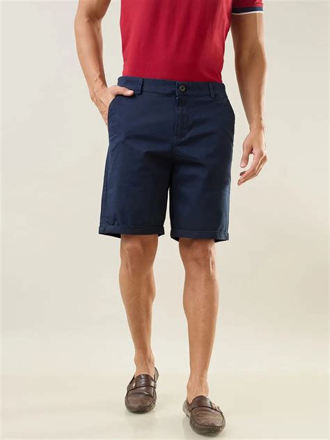 Mens Navy Blue Regular Fit Shorts – Tim Paris