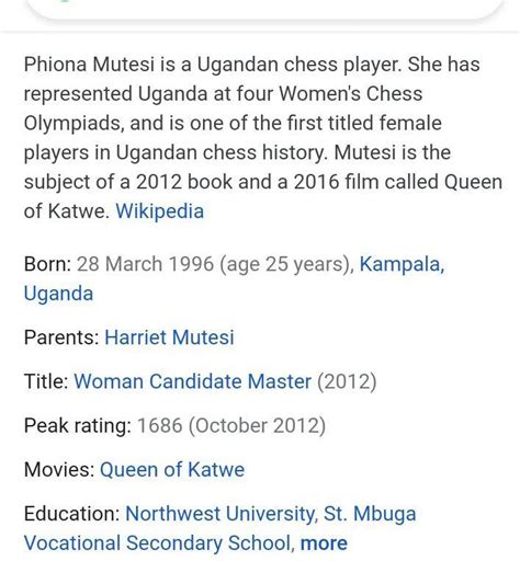 Who is Phiona because i watched a movie about her but idk who she is ...