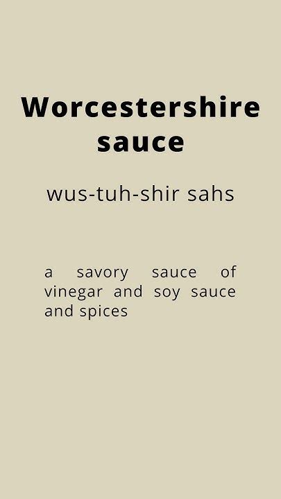 How to pronounce Worcestershire sauce || Pronunciation and meaning ...