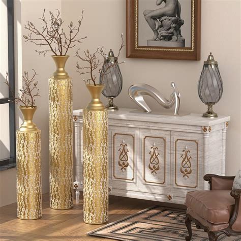 Amazon.com: Gold Floor Vases Decorative Tall Set of 3 Extra Large Tall ...