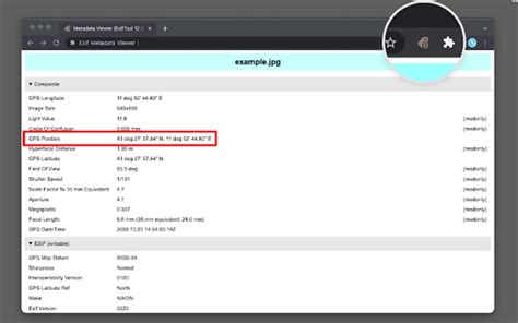 EXIF Metadata 的图像结果