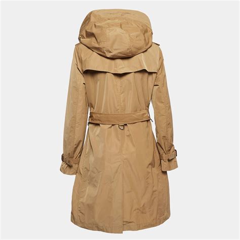 Burberry Brown Synthetic Detachable Hood Trench Coat M at 1stDibs