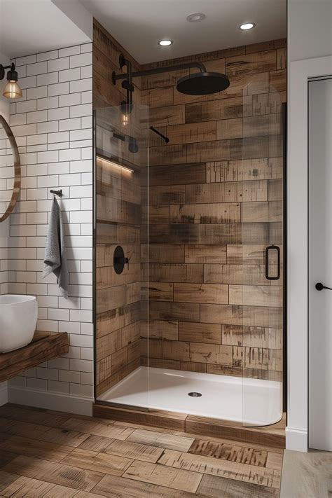 21 Inspiring Shower Tile Combinations - Remodr | Rustic bathroom shower ...