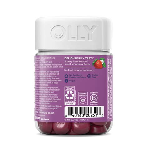 OLLY Maximum Strength Sleep – 10 mg Melatonin & L-Theanine Gummies– OLLY PBC