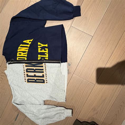 University of Berkeley cropped split zip sweater.... - Depop