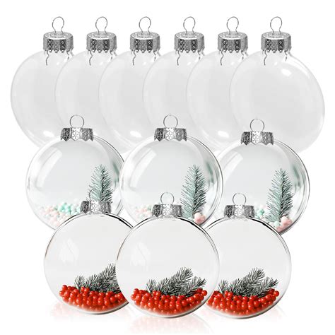 Clear Glass Ornaments for Crafts - 80mm (3.15 inches) Flat Fillable ...