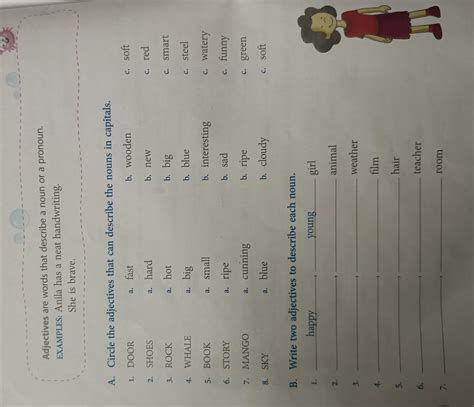 A. Circle the adjectives that can describe the nouns in capitals. 1 ...