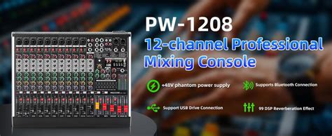 12 Channel Audio Mixer Professional Sound Mixing Board with 99 DSP ...