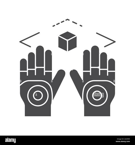 Wireless virtual reality gloves black glyph icon. Virtual reality ...