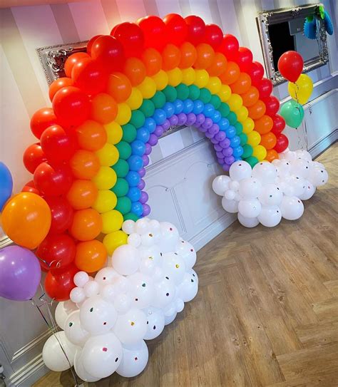 Out Of Balloons Rainbow Arch Gold Metallic Chrome Balloons Garland Arch ...