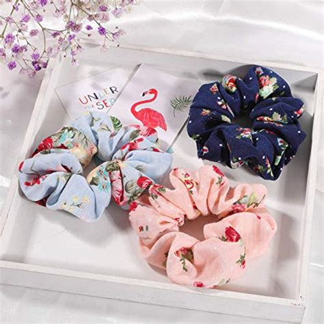 FAMEZA 15 pcs Hair Scrunchies,Velvet,Chiffon,Cotton Elastic Hair Bands ...