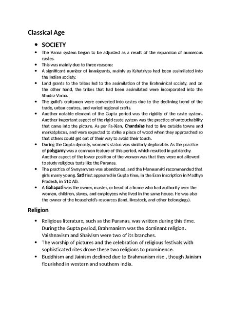 Classical Age( module 2 ancient history ) - Classical Age SOCIETY The ...