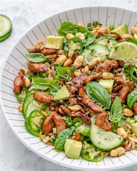 Crispy Crunchy Chicken + Rice Herb Salad | Clean Food Crush