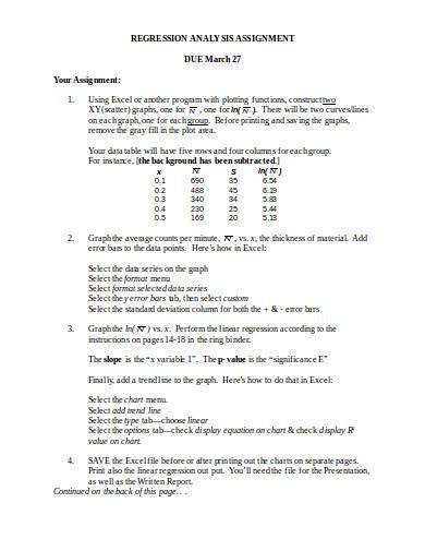 Image result for Regression Analysis Sample Example