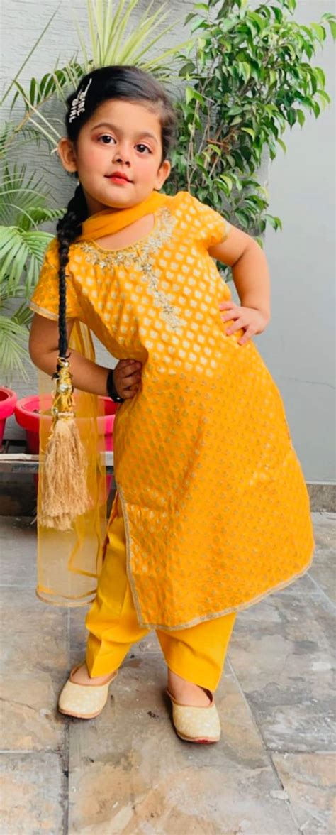 Motichoor Punjabi Suit | Yellow Punjabi Suit | Baby Yellow Dress | Gift ...