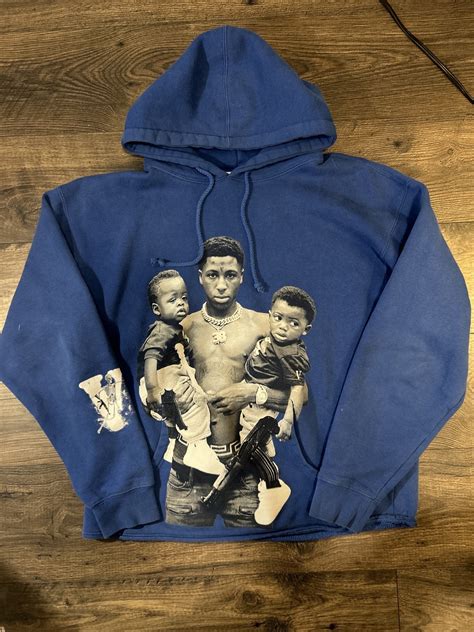 Nba Youngboy Vlone Kacey Talk Hoodie BLUE SIZE LARGE - Gem