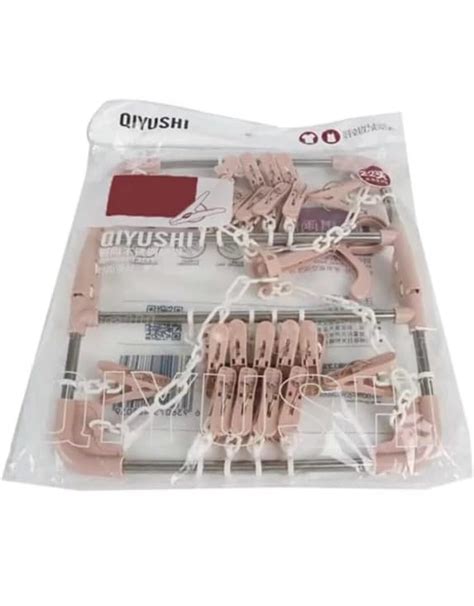 Clothes Drying Hanger with 30 Clips and Drip Foldable Hanging Rack ...