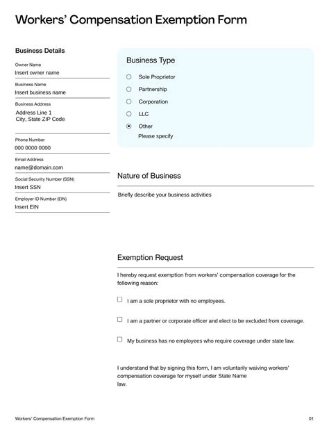 Workers Compensation Exemption Form Template | Fill and sign with Lumin