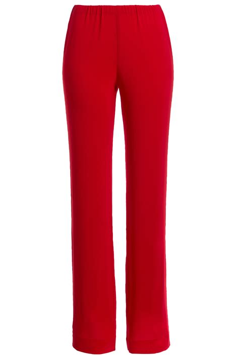 Donna karan Stretch Crepe Pants - Red in Red | Lyst