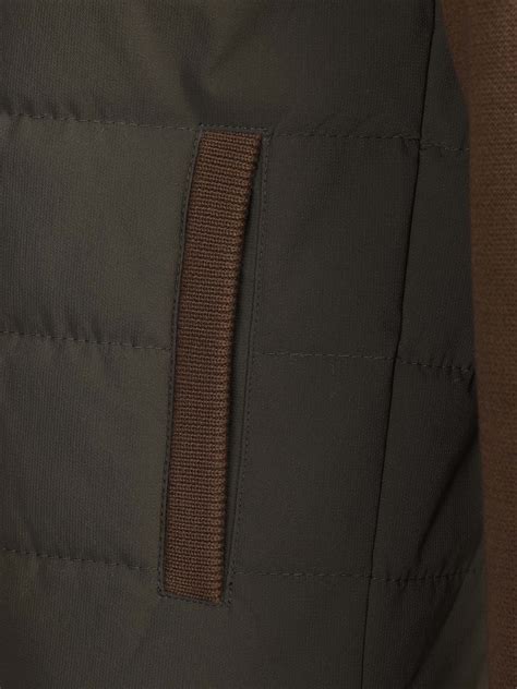 Ranger Antique Bronze Quilted Bomber Jacket with Cotton-Knit Sleeves