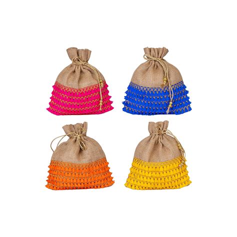 Buy Jutify Natural Stylish Storage Potli pouches for Small Jewelries ...
