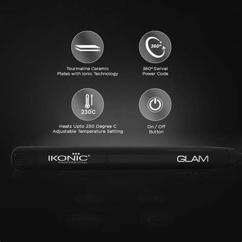 Buy Ikonic Hair Straightener - Glam Black online - Ikonic World ...