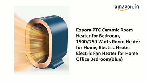 Watch Eopora PTC Ceramic Room Heater for Bedroom, 1500/750 Watts Room ...