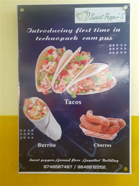 Menu at Sweet Peppers, Kazhakkoottam