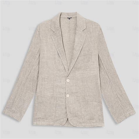 Men's 100% Linen Blazer Jacket Wedding Party Casual Elegant Vacation ...