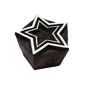Royal Kraft Star Wooden Star Printing Block Stamp - DIY Henna Fabric ...