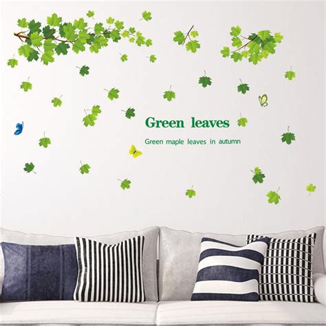 Buy Syga PVC Vinyl Leaf Wall Stickers, Green Online at Low Prices in ...