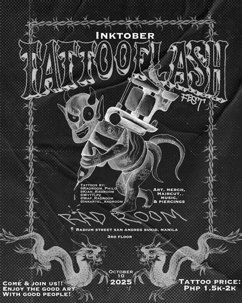 Inktober Tattoo Flash Fest, 2368 Radium Street San Andres Bukid, Manila ...