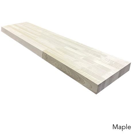 Butcher Block Wall Shelf - Maple, Durable & Customizable - The Millwork ...