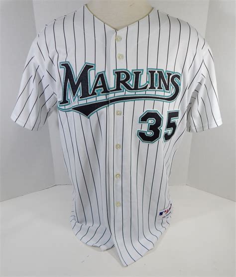 2007 Miami Marlins Rich Gale #35 Game Issued White Pinstripe Jersey 10th Patch 8