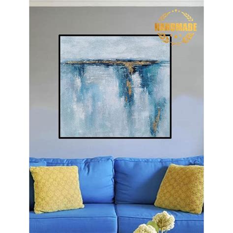 Buy The Handmade Flair Blue Abstract Painted Wall Art (30x30 Inches) Online