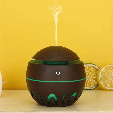 Wooden Ultrasonic Air Humidifier USB Aroma Diffuser for Home Office ...