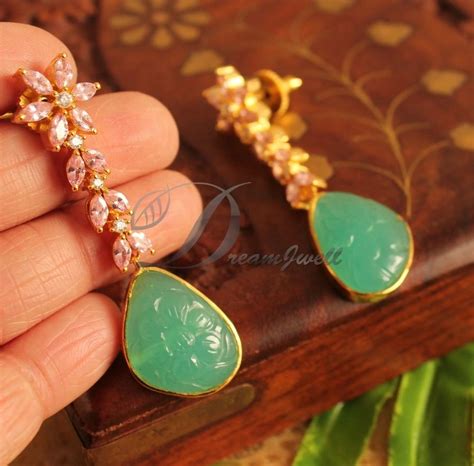 DREAMJWELL - Lovely Gold Tone Pink Designer Bead Drops-dj14850 – dreamjwell