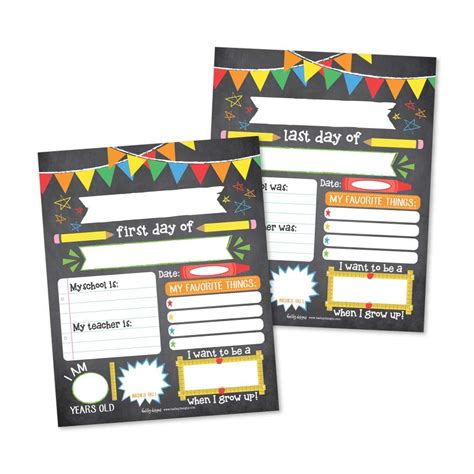 Buy 10 Colorful First and Last Day of School Sign, Back to School ...
