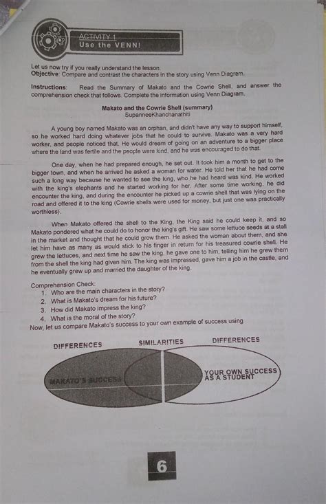 comprehensionMakato and the Cowrie Shell (summary ...