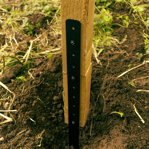 Fence Post Repair Brackets - Pair of Steel Stakes